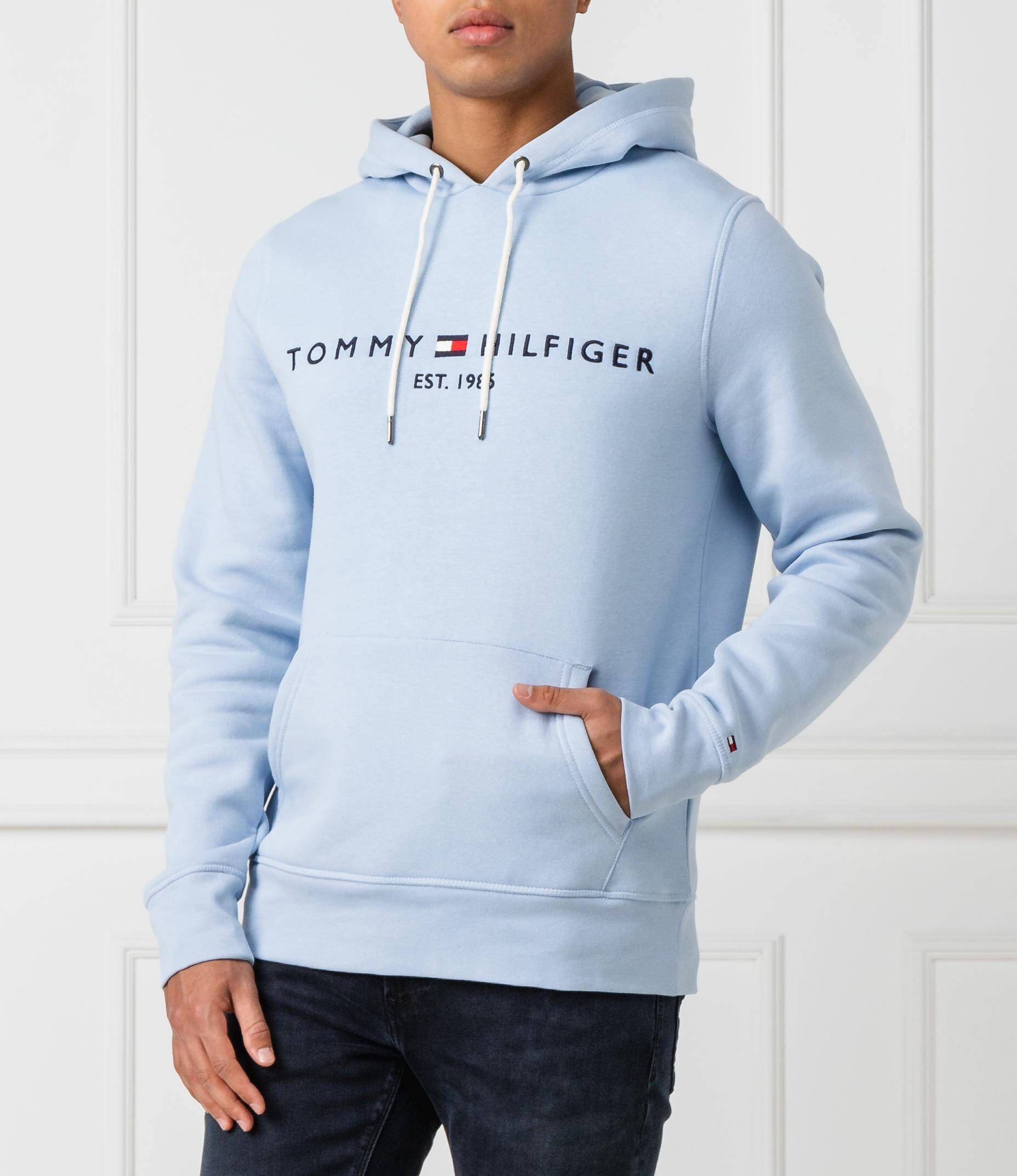 tommy hilfiger hoodie light blue