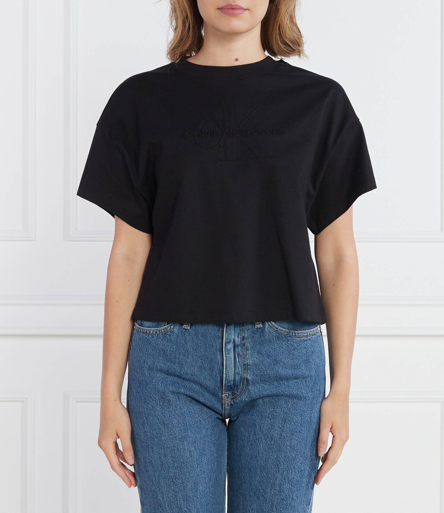 T-shirt EMBOSSED MONOLOGO | | KLEIN CALVIN Oversize JEANS Black fit