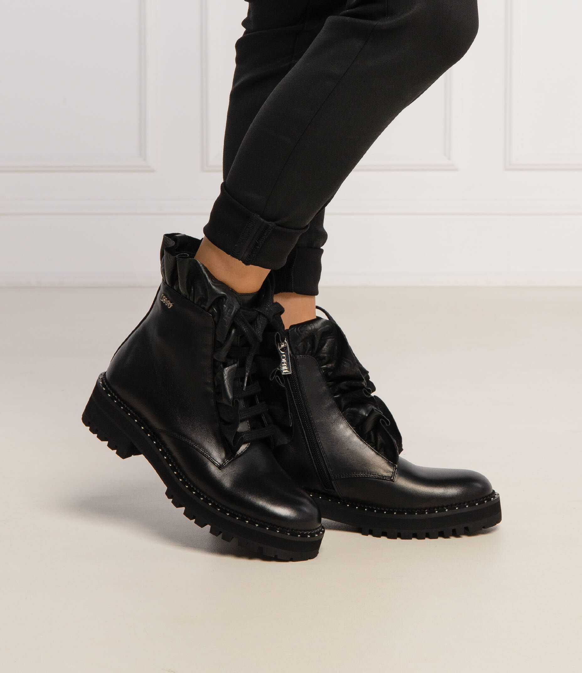 aire Restaurar Cuidar Leather ankle boots PINK 148 Liu Jo | Black | Gomez.pl/en