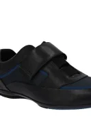 Skórzane sneakersy HBRacing_Lowp_vlmx BOSS BLACK navy blue