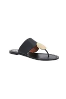 Leather flip-flops TORY BURCH black