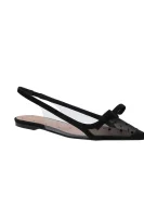 Ballet shoes | with addition of leather Red Valentino black