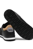 Sneakersy | z dodatkiem skóry BOSS Kidswear czarny