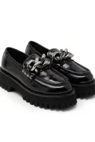 Leather loafers Patent lug-sole Casadei black