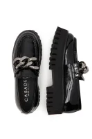Leather loafers Patent lug-sole Casadei black