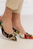 Skórzane sandały na szpilce SLNGBACKS Dolce & Gabbana czarny