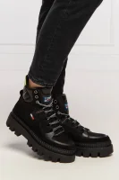 Skórzane buty trekkingowe Tommy Jeans czarny