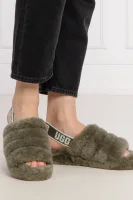 Бавовняне домашнє взуття Fluff Yeah Slide UGG сірий