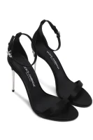 Sandały na szpilce | z dodatkiem skóry Dolce & Gabbana czarny