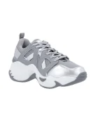 Leather sneakers Emporio Armani silver