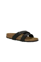 Sliders Yao Balance | with addition of leather Birkenstock black