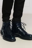 Leather hiking boots Dart_Halb_boneo HUGO navy blue