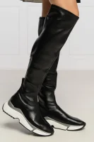 Thigh high boots AVENTUR | with addition of leather Karl Lagerfeld black