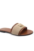 Sliders EUGENIO | with addition of leather Marella brown