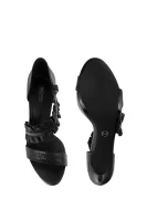 Skórzane sandały na szpilce Bella Michael Kors czarny