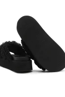 Sliders WOVEN STONES PLATFORM | with addition of leather INUIKII black