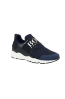 Sneakers | with addition of leather BOSS Kidswear navy blue