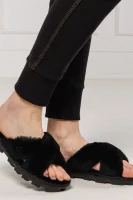 шкіряне домашнє взуття fuzzette UGG чорний