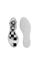 Checked Jelly Sandals Love Moschino white