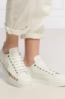 шкіряне кросівки Dolce & Gabbana білий