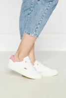 Skórzane sneakersy Lacoste biały