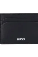 Skórzany portfel+wizytownik HUGO czarny
