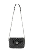 Patent Quilted Satchel Love Moschino black