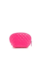 Patent Quilted Cosmetic bag Love Moschino pink