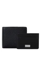 Skórzany portfel + etui na karty BOSS BLACK czarny