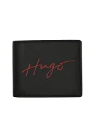 Skórzany portfel Handwritten_Trifold HUGO czarny