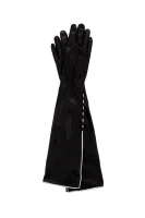 Skórzane rękawiczki Elisabetta Franchi czarny
