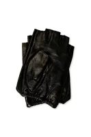 Skórzane rękawiczki Karl Lagerfeld czarny