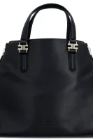 Leather shopper bag Elisabetta Franchi black