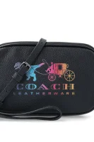 Skórzana torebka na ramię SADIE Coach czarny