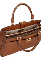 Leather satchel bag LAINE 33 LAUREN RALPH LAUREN brown