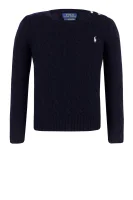 Wełniany sweter | Regular Fit | z dodatkiem kaszmiru POLO RALPH LAUREN granatowy