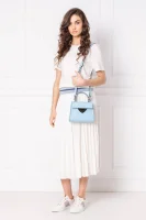 Leather messenger bag B14 Coccinelle baby blue