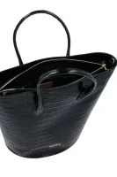 Leather shopper bag Diana Croco Coccinelle black
