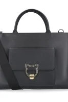 Skórzana torebka na ramię Karl Lagerfeld czarny