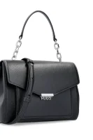 Skórzana torebka na ramię Victoria Top Handle HUGO czarny