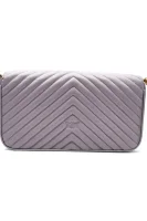 Leather messenger bag LOVE CLICK CLASSIC BAGUETTE CH Pinko gray