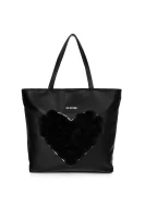 Pon Pon Heart Shopper Bag Love Moschino black