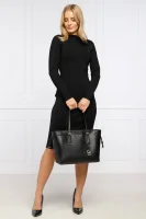 Leather shopper bag Michael Kors black