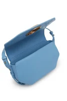 Skórzana torebka na ramię LOVE CLICK EXAGON MINI VITELLO Pinko niebieski