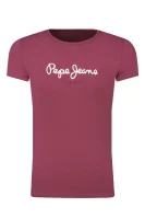 T-shirt HANA GLITTER | Regular Fit Pepe Jeans London bordowy