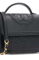 Leather satchel bag fleming TORY BURCH black