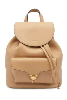 Leather backpack Coccinelle beige