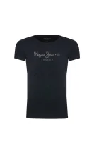 T-shirt HANA GLITTER | Regular Fit Pepe Jeans London granatowy