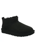 Leather snowboots CLASSIC ultra mini | with addition of wool UGG black
