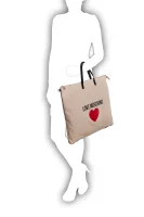 Shopperka/Plecak Love Moschino kremowy